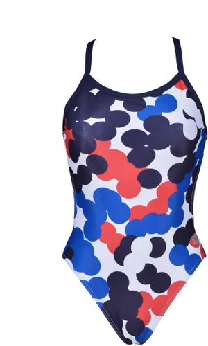 Vista 18 de Arena Traje de baño de una pieza Challenge Back con diseño de palma para mujer Negro