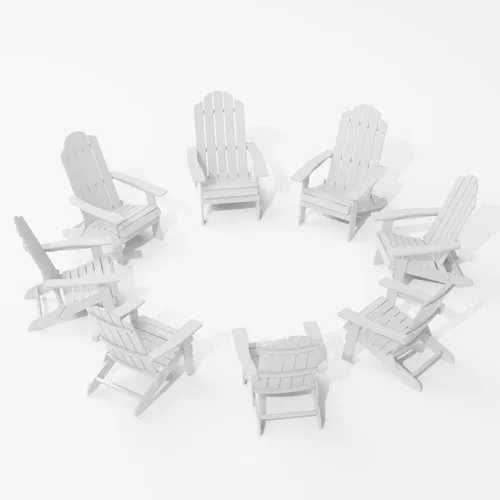 Vista 35 de MXIMU Folding Adirondack Chair for Outdoor: Easy Assembly and Comfortable Adirondack Chairs - Foldable Composite Fire Pit Chairs - All Weather