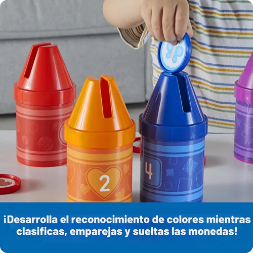 Vista 2 de Learning Resources Counting Crayons - Juguetes de aprendizaje para niños pequeños para clasificar y contar colores, juguetes numéricos, Montessori