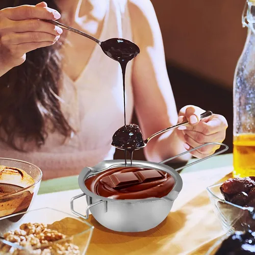 Vista 5 de EXCEART Olla de fusión de velas doble para derretir queso y mantequilla de cera de chocolate, olla de acero inoxidable de 11.02 pulgadas con mango
