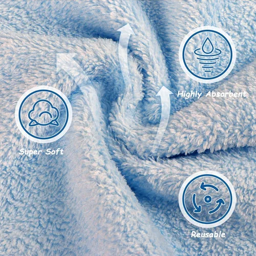 Vista 4 de Orighty Paños removedores de maquillaje, limpiadores, reutilizables, suaves y lavables, de microfibra de vellón coral, para cara, ojos, labios