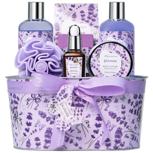 Vista 10 de Cestas de regalo de spa - Set de baño de coco y vainilla para mujer, kit de spa relajante de lujo con bombas de baño, loción corporal y exfoliante