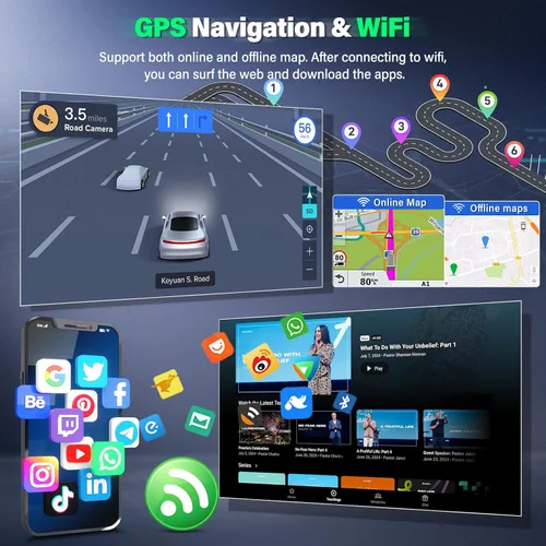 Vista 4 de Radio de coche estéreo para Hyundai IX45 Santa FE 2013-2018 Android 13 9 pulgadas pantalla coche in-Dash navegación GPS RAM 2 GB ROM 32 GB