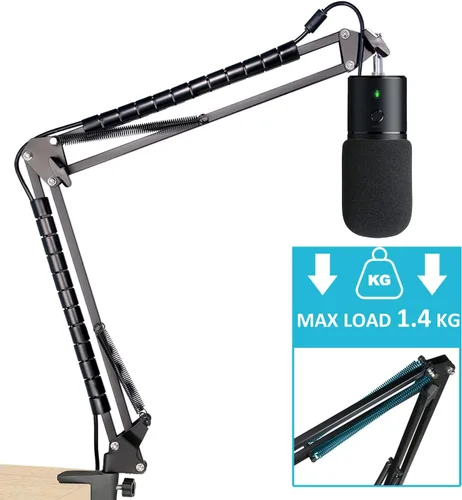 Vista 3 de Razer Seiren X Mic Boom Arm Stand con filtro pop, compatible con micrófono USB Razer Seiren X con funda para cable por SUNMON
