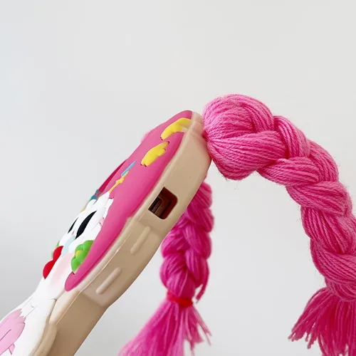 Vista 4 de Funda para iPhone 11, Fundas de teléfono 3D Kawaii divertidas y lindas con chicas de dibujos animados con cabello largo, funda de silicona de gel