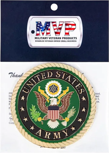 Vista 4 de Medallón de automóvil del ejército de EE. UU., logotipo de metal del ejército de 2 pulgadas para automóvil, regalos del ejército estadounidense