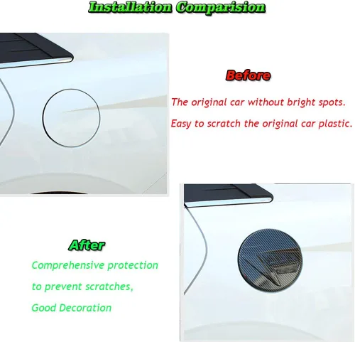 Vista 5 de BOYOUS Cubierta de tapa de tanque de combustible de grano de fibra de carbono ABS, cubierta de llenado de aceite, decoración de puerta, accesorios