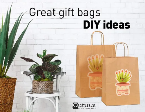 Vista 6 de Qutuus Bolsas de regalo de estraza grandes con asas, 25 bolsas de regalo de 10 x 5 x 13 pulgadas, bolsas de papel kraft reutilizables para compras