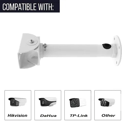 Vista 5 de Soporte de montaje de cámara de seguridad de vigilancia, soporte de pared universal ajustable para cámaras de seguridad CCTV, cámaras IP/cámara domo
