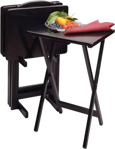 Vista 7 de Juego de mesa de 5 piezas para televisor de la marca Winsome Wood , Madera, Negro
