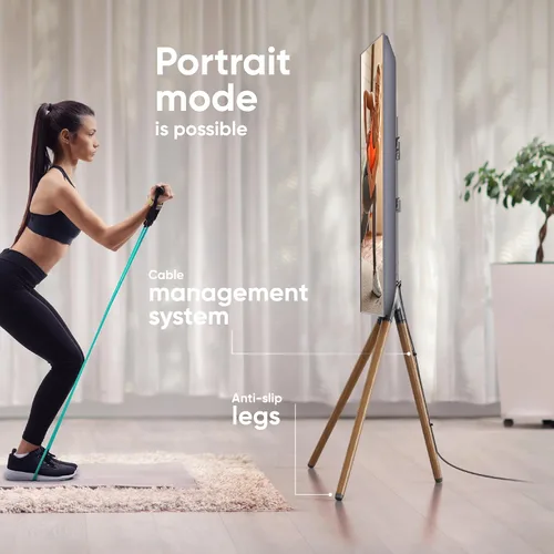 Vista 6 de ONKRON Soporte de TV con caballete para pantalla de 32 a 65 pulgadas de hasta 77 libras, soporte de trípode de TV de altura ajustable con giro