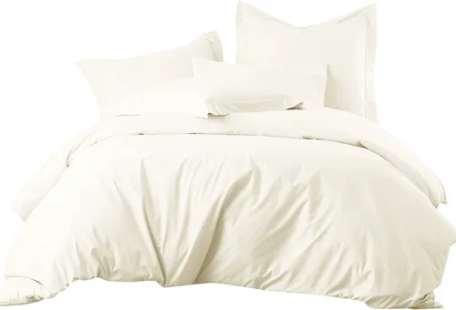 Vista 3 de Juego de cama de plumón de ganso tamaño Queen de 8 piezas, 100% algodón, incluye 300 hilos (juego de sábanas + funda de edredón) + edredón de plumón