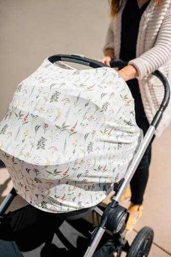 Vista 3 de Copper Pearl Funda multiusos: fundas de asiento de automóvil, funda de lactancia y funda de cochecito para el sol, tela elástica, uso para todas