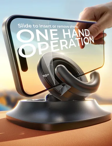 Vista 6 de LISEN Soporte de teléfono celular para tablero de instrumentos para automóvil [base giratoria de 360° + 70°] Soporte de teléfono para teléfono