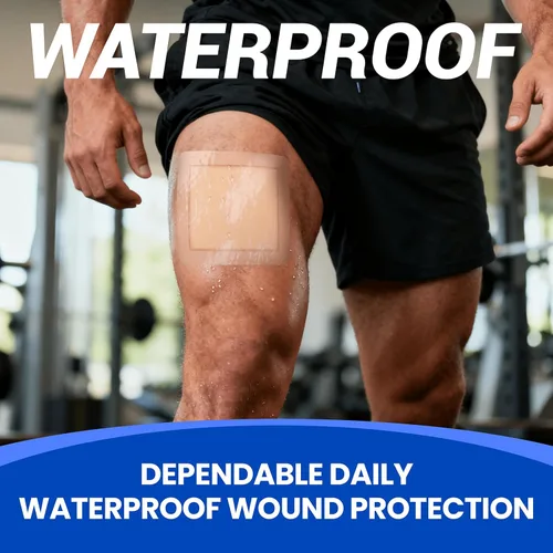 Vista 3 de Vendajes grandes impermeables de 6 x 6 pulgadas de espuma de silicona para cuidado de heridas de piel sensible, almohadilla cohesiva adhesiva