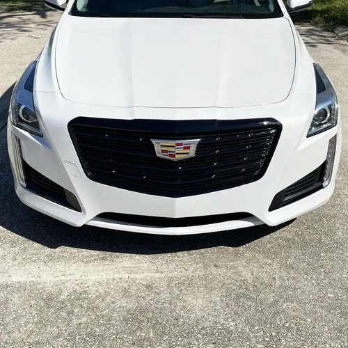 Vista 5 de SlickMod Eliminación de Cromo Revestimiento de Vinilo Opaco para Parachoques Delantero Cadillac CTS 2015-2019 Moldura de Parrilla Cromada