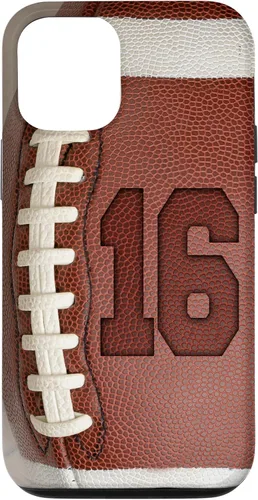 Vista 26 de iPhone 16 Football Fan #16 Jersey No 16 Football Lover Phone Case Gift Case