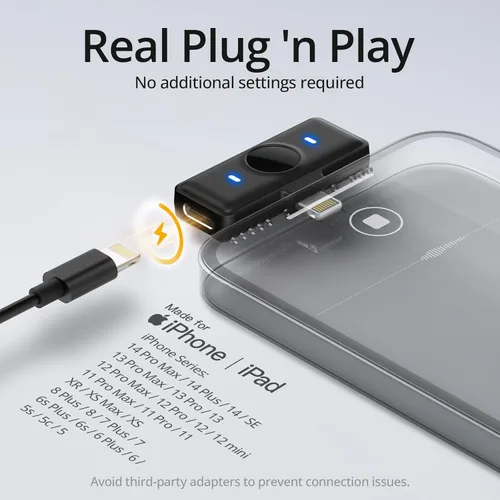 Vista 5 de Hingso Micrófono Lavalier inalámbrico para iPhone, Android, 48 khz, batería de 50 horas, cancelación de ruido, micrófono magnético para iPhone