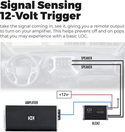 Vista 4 de NVX XLCA2 X-Series - Convertidor de salida de línea de 2 canales, potenciador de graves digital con xBOOST y control de nivel remoto