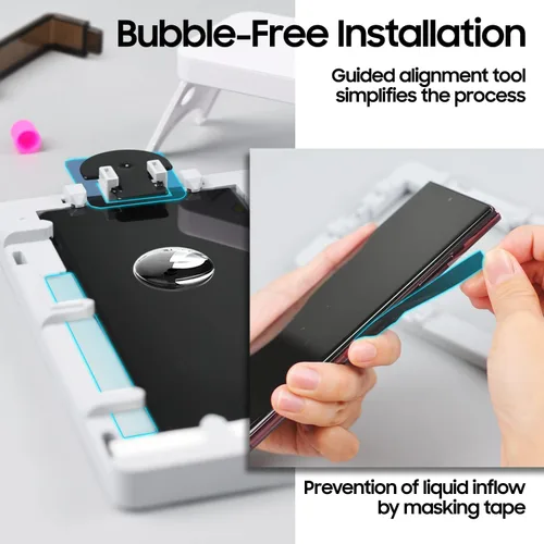 Vista 2 de DOME GLASS Whitestone para Galaxy S23 Ultra [cobertura completa perfecta] Protector de pantalla de vidrio templado con lámpara UV [2 unidades]