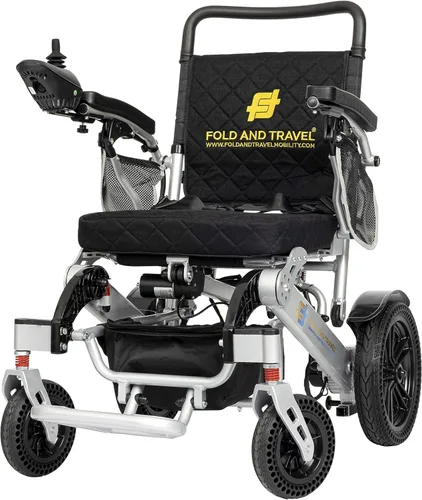 Vista 10 de Sillas de ruedas eléctricas ligeras plegables para adultos Silla de ruedas eléctrica plegable (negro)