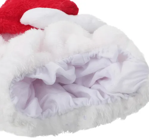 Vista 4 de Divertida cubierta de casco de motocicleta de Navidad con dibujos animados, lindo sombrero de Papá Noel, protección para casco, paseos divertidos