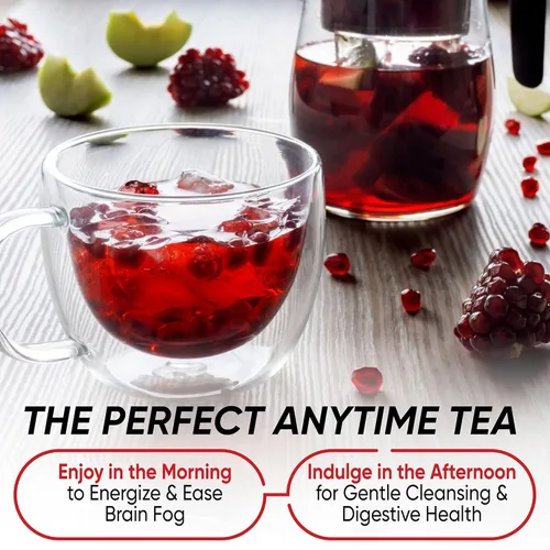Vista 7 de Total Tea Set Energy Tea and Detox Tea, té de hierbas para aumentar la energía promueve la concentración, té de hierbas de menta natural y bayas