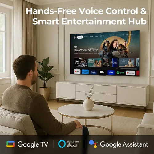 Vista 7 de iFFALCON Smart TV de 65 pulgadas Class U85 Series QD-Mini LED 4K UHD Google - QLED, HDR 1000 nits, contraste 7000:1, modo de juego Pro de 144Hz