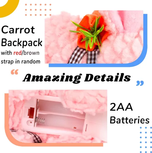 Vista 211 de Hopearl - Juguete de peluche electrónico interactivo de conejo con orejas LED, sonidos y movimientos; camina, se menea e ilumina las orejas, mueve