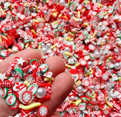 Vista 3 de Chispitas Falsas Chispitas Falsas de Navidad Chispitas Falsas de Caramelo Chispitas de Arcilla Polimérica Chispitas Poliméricas Rebanadas de Arcilla