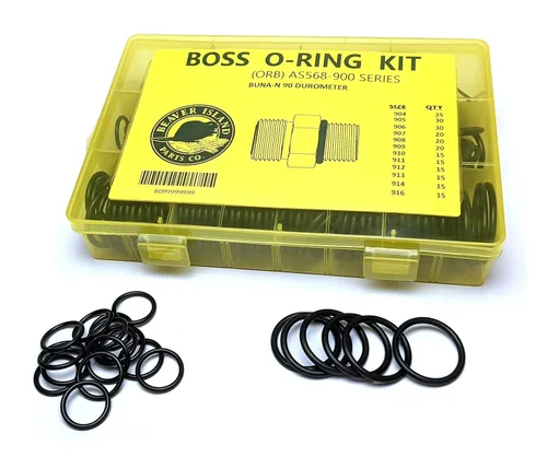 Kit de juntas tóricas hidráulicas BOSS ORB Fittings 245 piezas (12 tamaños comunes) SAE 900 Series Buna-N 90 Durómetro