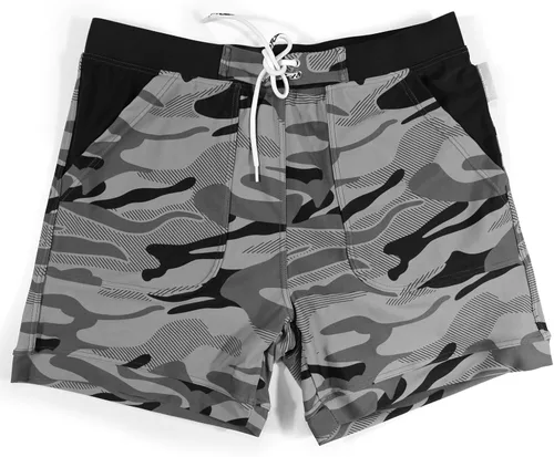 Vista 6 de Taddlee Traje de baño básico largo para hombre, traje de baño con bolsillo, Gris