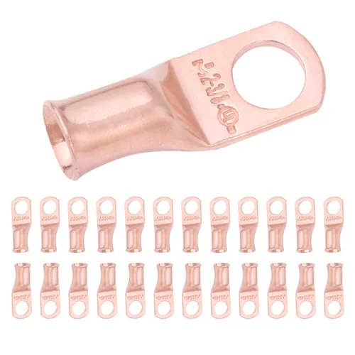Vista 83 de SELTERM - 5 terminales de anillo resistentes para cable de batería, calibre 1/0 AWG, pernos de 1/2 pulgadas, terminales de calibre 0, ojales