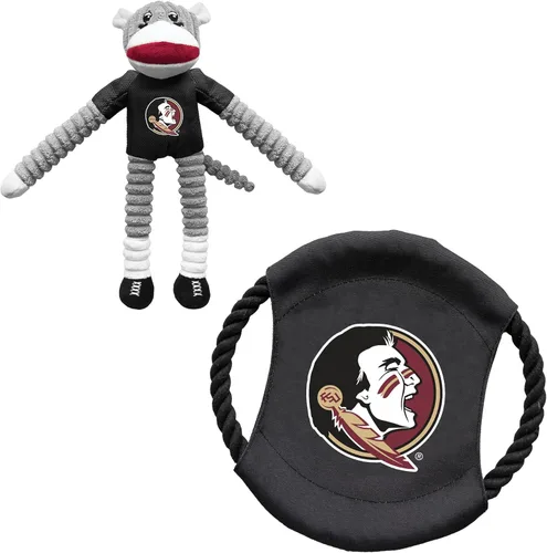 Vista 19 de Littlearth NCAA Unisex NCAA Sock Monkey and Flying Disc Pet Toy Combo Set