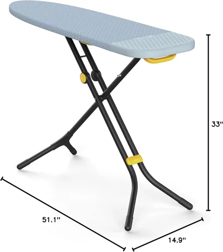Vista 7 de Joseph Joseph Glide Tabla de planchar con patas compactas y soporte integrado para plancha de vapor, regular, gris y amarillo
