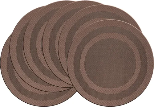 Vista 26 de PIGCHCY Juego de 6 manteles individuales en forma de cuña con centro de mesa, redondos, lavables, resistentes al calor, manteles individuales