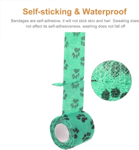 Vista 2 de AUPCON Vet Wrap - Vendajes cohesivos a granel, vendaje autoadhesivo, envoltura autoadhesiva no tejida para perros, mascotas, animales y esguinces