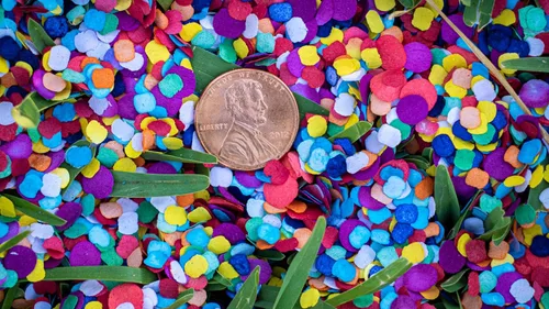 Vista 2 de Fiesta Confetti.Value Confeti de papel colorido mexicano. Bolsa mediana .44lb/200gr.