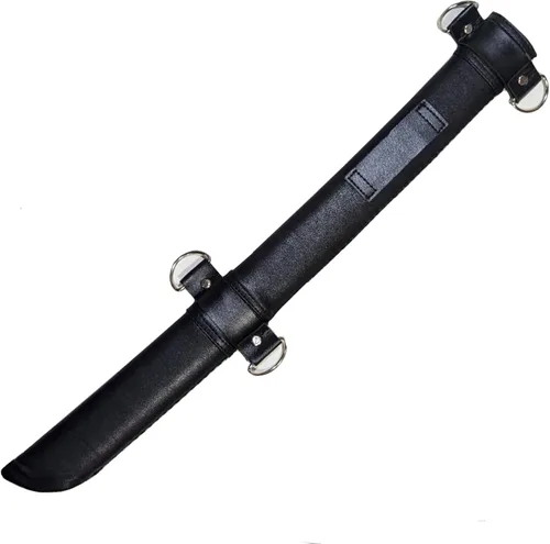 Vista 7 de NLX Espada Samurai Wakizashi de espiga completa de 30.5 pulgadas con acero de resorte de 2.559 in con vaina envuelta en piel sintética