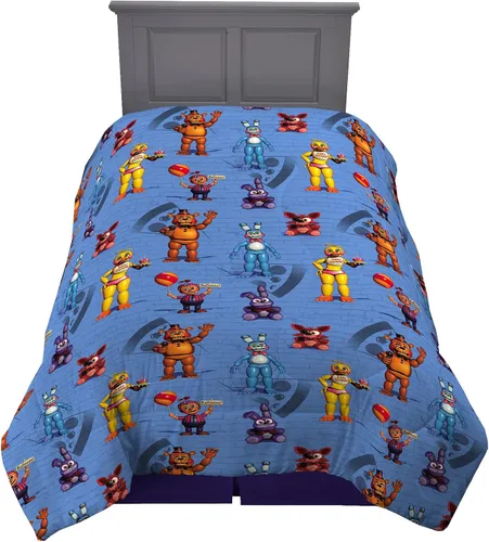 Vista 2 de Franco Ropa de cama para niños, edredón de microfibra suave, individual, Five Nights At Freddy's