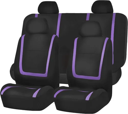 Vista 15 de FH Group - Juego de fundas de asientos frontales para auto, de tela verde menta, para asientos de respaldo bajo con reposacabezas removibles, ajuste