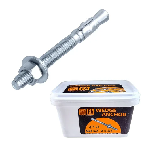Vista 11 de Party Animals Anclaje de cuña de 1/2 x 2-3/4 pulgadas, 50 pernos de anclaje industriales cincados para cemento, hormigón