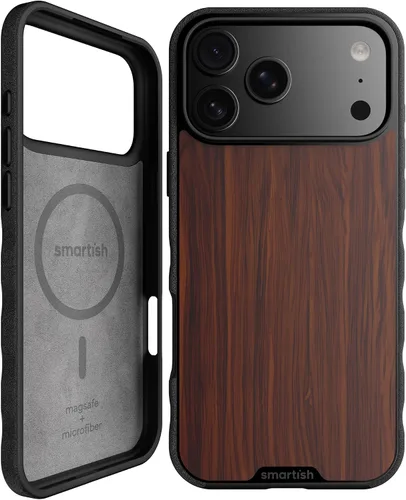 Vista 60 de Smartish iPhone 11 Pro Max Slim MagSafe, Gripmunk, agarre magnético delgado Asunto de corbata negra (MagSafe)