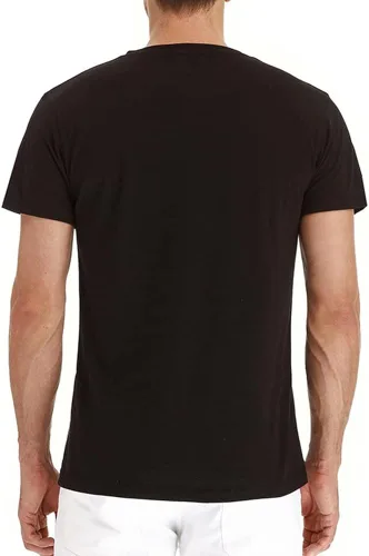 Vista 2 de Camisetas casuales de manga corta Henley para hombre cuello redondo medio botón con bolsillo