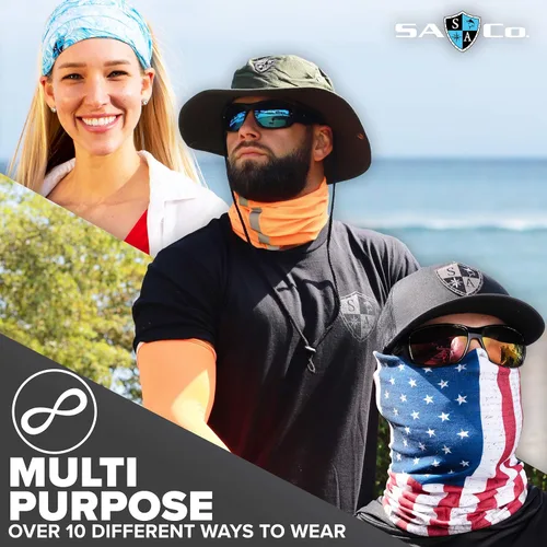 Vista 6 de S A - 1 UV Face Shield Multipurpose Neck Gaiter, Balaclava, Elastic Face Mask for Men and Women