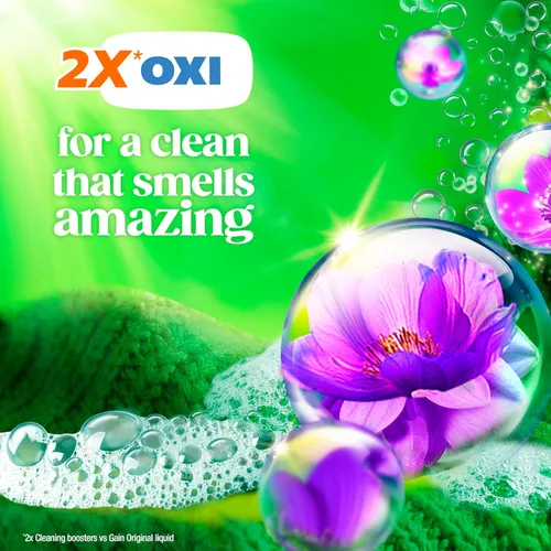 Vista 5 de Gain Flings - Paquete de detergente para ropa, 42 unidades, aroma Moonlight Breeze, paquetes de detergente HE 3 en 1 con Oxi Boost y Febreeze