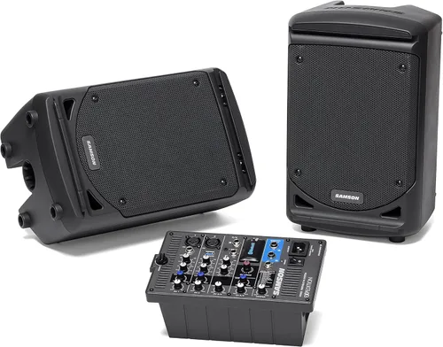 Vista 2 de Samson Expedition XP300 6" 2-Way 300W Sistema PA estéreo portátil todo en uno habilitado para Bluetooth