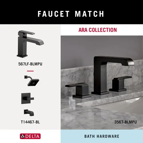 Vista 6 de Delta 77518-BL Ara - Toallero de pared de 18 pulgadas, accesorio para baño, color negro mate