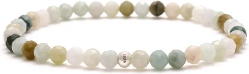 BERGERLIN - Pulsera de piedra real natural con perla de plata de ley 925, piedras facetadas de 532de pulgada, pulseras genuinas con calidad