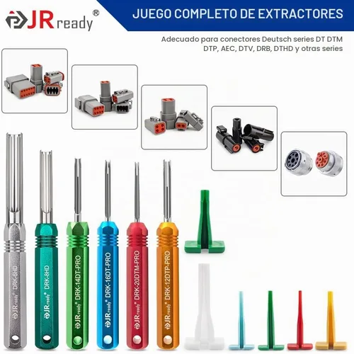 Vista 6 de JRready ST5257-PRO Kit de Herramientas de Conector Deutsch para Contactos Sólidos/Estampados 4#8#16#12#20# 6-22 AWG, con Herramienta de Extracción
